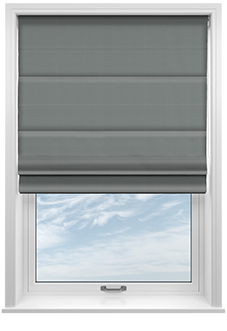Kyoto Faux Silk, Sea Grey - Motorised Roman Blind